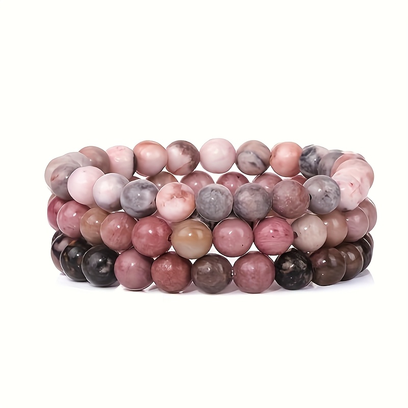 3pcs Stone Bead Bracelet Set Boho Style for Couples